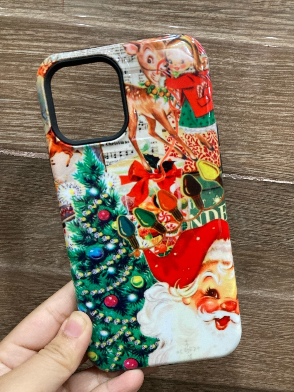 Festive Santa & Tree Holiday Phone Case - Red & Green